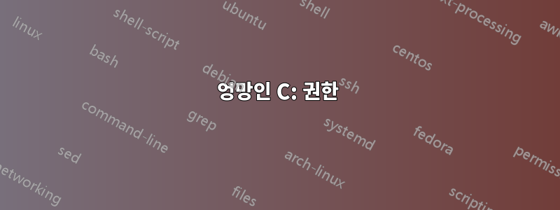 엉망인 C: 권한