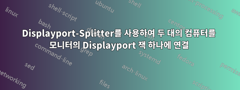 Displayport-Splitter를 사용하여 두 대의 컴퓨터를 모니터의 Displayport 잭 하나에 연결