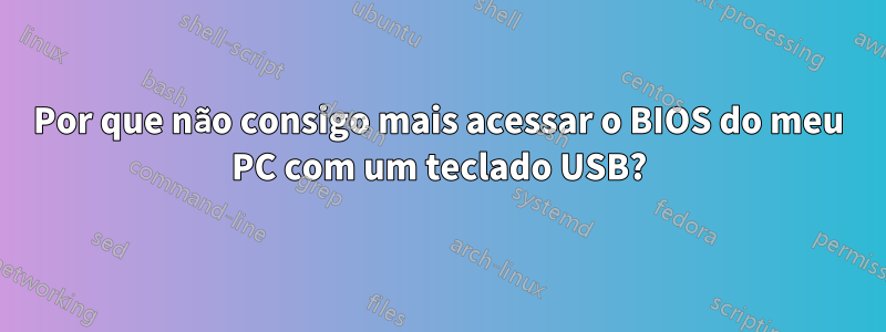 Por que não consigo mais acessar o BIOS do meu PC com um teclado USB?