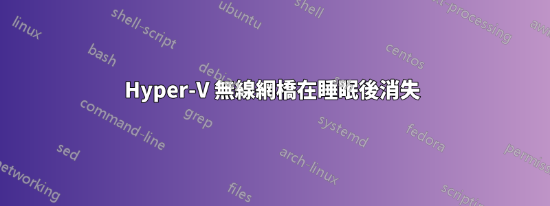 Hyper-V 無線網橋在睡眠後消失