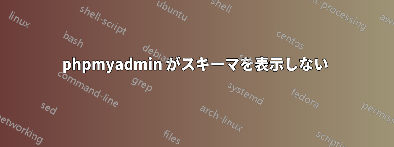 phpmyadmin がスキーマを表示しない