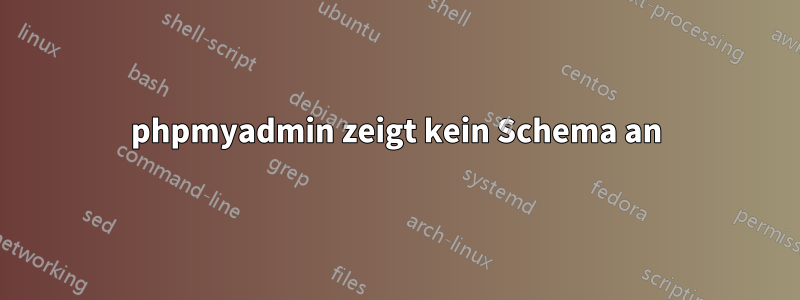 phpmyadmin zeigt kein Schema an