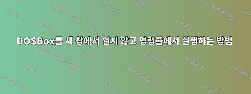 DOSBox를 새 창에서 열지 않고 명령줄에서 실행하는 방법