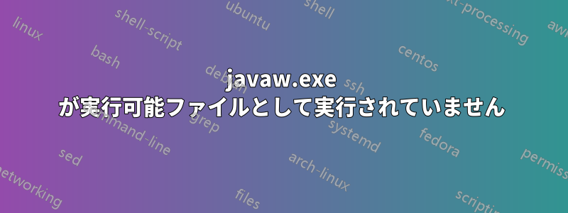 javaw.exe が実行可能ファイルとして実行されていません