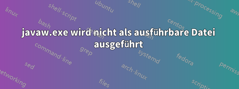 javaw.exe wird nicht als ausführbare Datei ausgeführt