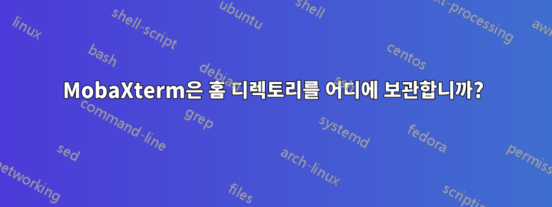 MobaXterm은 홈 디렉토리를 어디에 보관합니까?