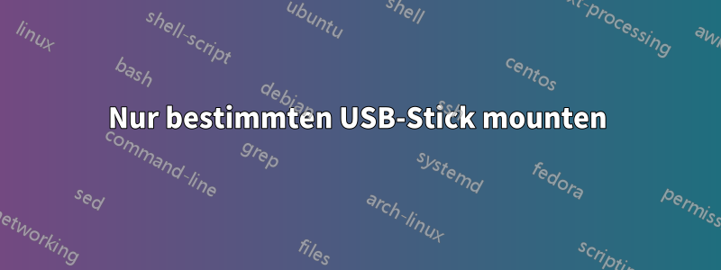 Nur bestimmten USB-Stick mounten