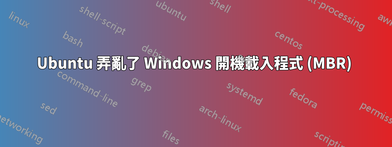 Ubuntu 弄亂了 Windows 開機載入程式 (MBR)