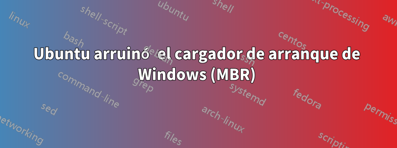 Ubuntu arruinó el cargador de arranque de Windows (MBR)