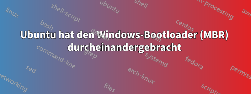 Ubuntu hat den Windows-Bootloader (MBR) durcheinandergebracht