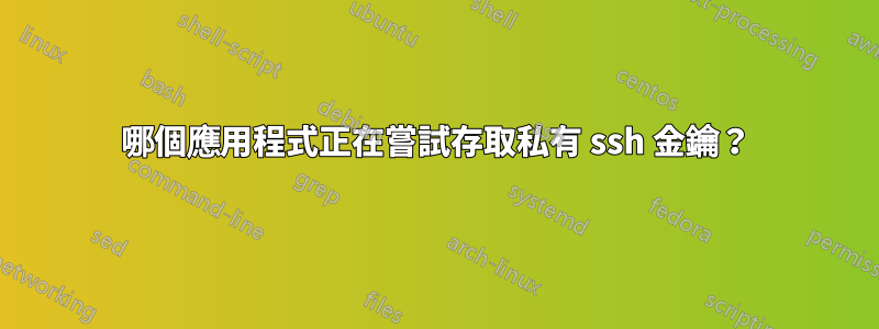 哪個應用程式正在嘗試存取私有 ssh 金鑰？