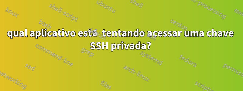 qual aplicativo está tentando acessar uma chave SSH privada?