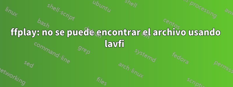 ffplay: no se puede encontrar el archivo usando lavfi 