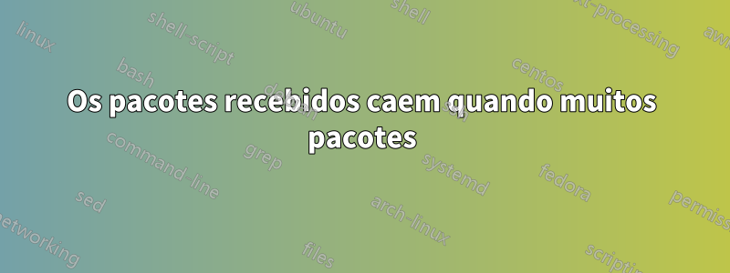 Os pacotes recebidos caem quando muitos pacotes