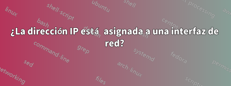 ¿La dirección IP está asignada a una interfaz de red?