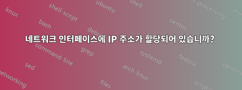 네트워크 인터페이스에 IP 주소가 할당되어 있습니까?