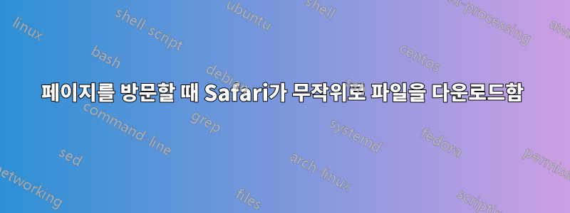 페이지를 방문할 때 Safari가 무작위로 파일을 다운로드함