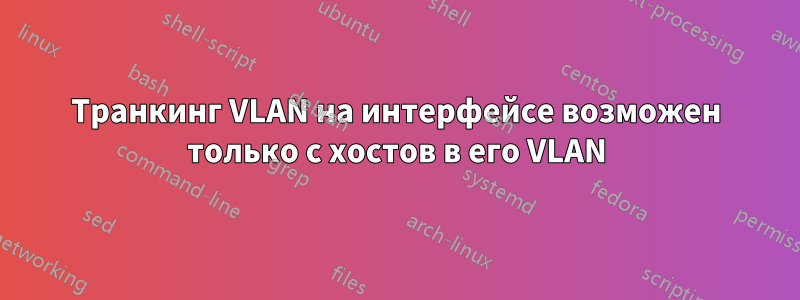 Транкинг VLAN на интерфейсе возможен только с хостов в его VLAN