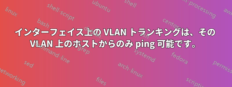 インターフェイス上の VLAN トランキングは、その VLAN 上のホストからのみ ping 可能です。