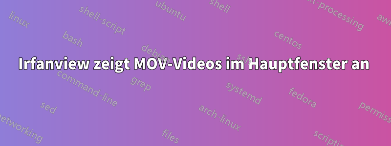 Irfanview zeigt MOV-Videos im Hauptfenster an