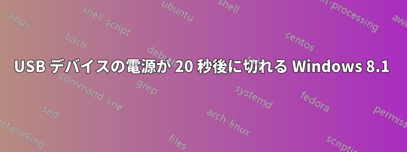 USB デバイスの電源が 20 秒後に切れる Windows 8.1