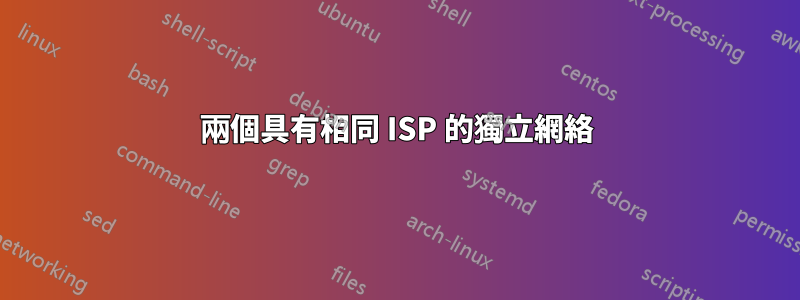 兩個具有相同 ISP 的獨立網絡