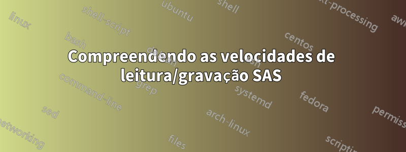 Compreendendo as velocidades de leitura/gravação SAS