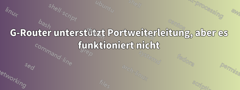 3G-Router unterstützt Portweiterleitung, aber es funktioniert nicht