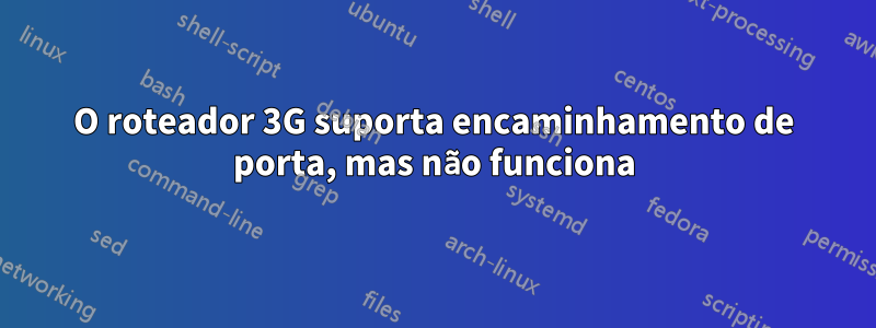 O roteador 3G suporta encaminhamento de porta, mas não funciona