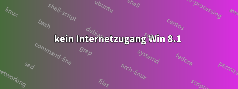 kein Internetzugang Win 8.1