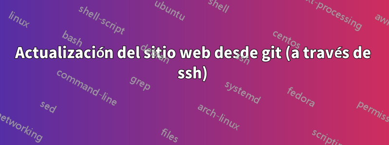 Actualización del sitio web desde git (a través de ssh)