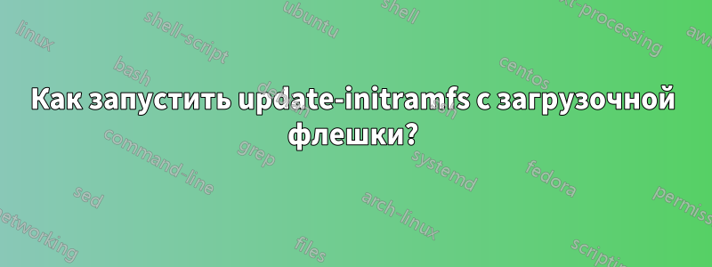 Как запустить update-initramfs с загрузочной флешки?