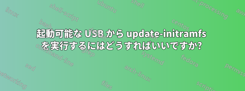 起動可能な USB から update-initramfs を実行するにはどうすればいいですか?