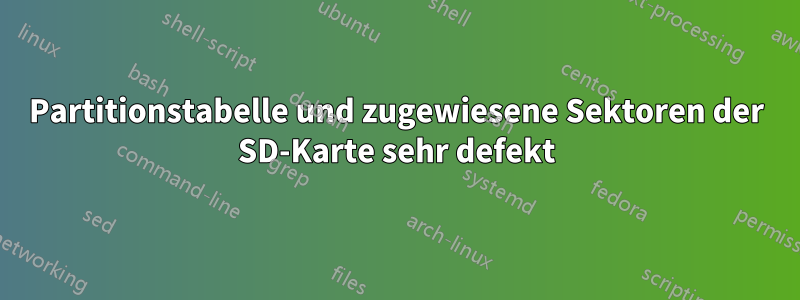 Partitionstabelle und zugewiesene Sektoren der SD-Karte sehr defekt