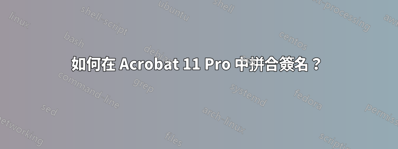 如何在 Acrobat 11 Pro 中拼合簽名？