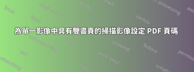 為單一影像中具有雙書頁的掃描影像設定 PDF 頁碼