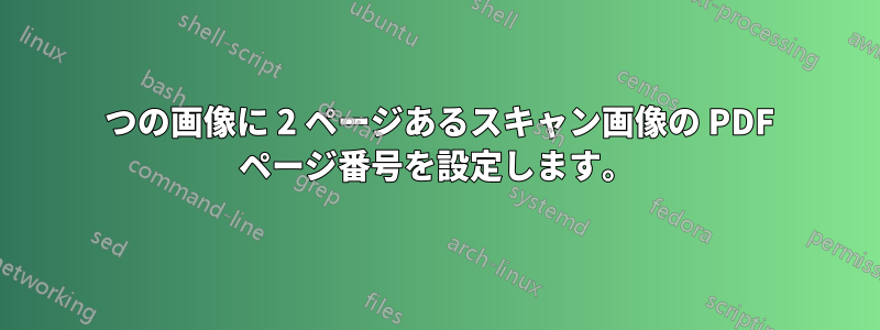 1 つの画像に 2 ページあるスキャン画像の PDF ページ番号を設定します。