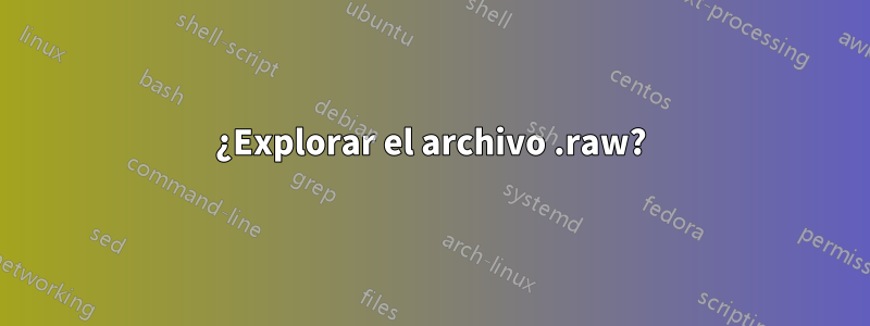 ¿Explorar el archivo .raw?