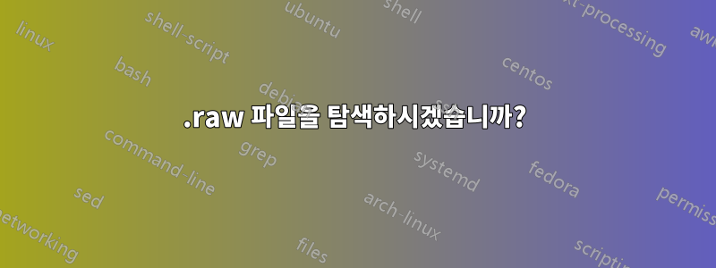 .raw 파일을 탐색하시겠습니까?