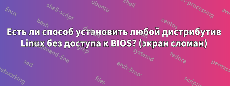 Есть ли способ установить любой дистрибутив Linux без доступа к BIOS? (экран сломан)