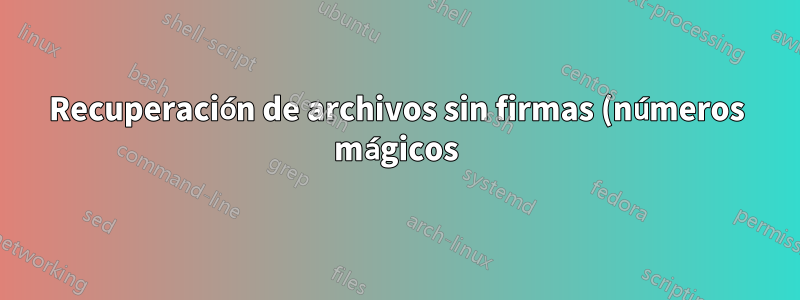 Recuperación de archivos sin firmas (números mágicos)
