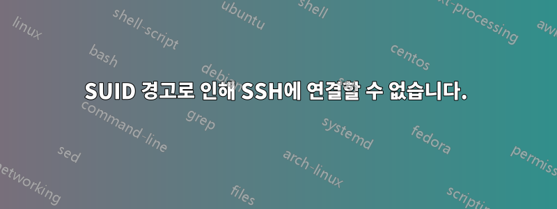 SUID 경고로 인해 SSH에 연결할 수 없습니다.