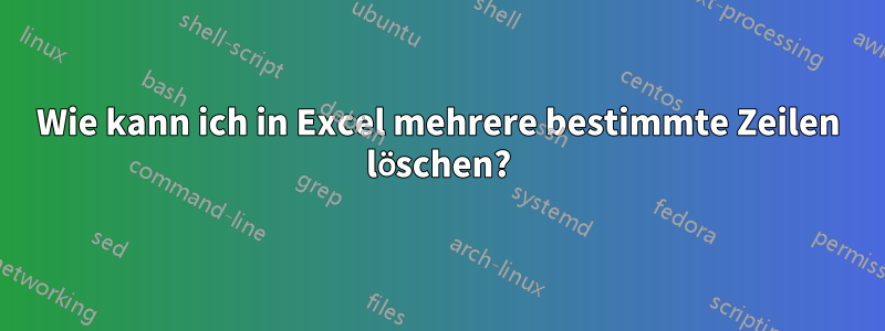 Wie kann ich in Excel mehrere bestimmte Zeilen löschen?