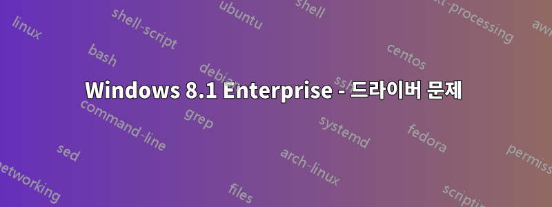 Windows 8.1 Enterprise - 드라이버 문제