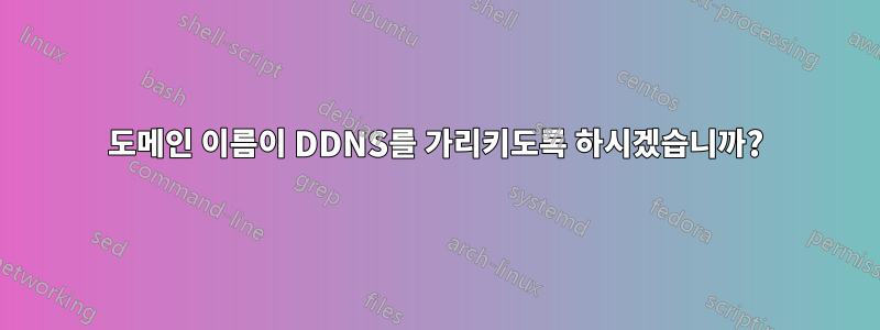 도메인 이름이 DDNS를 가리키도록 하시겠습니까?