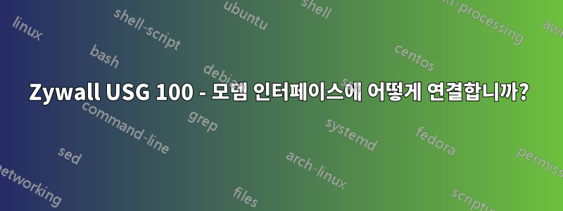 Zywall USG 100 - 모뎀 인터페이스에 어떻게 연결합니까?