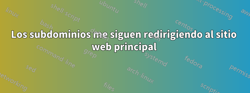 Los subdominios me siguen redirigiendo al sitio web principal