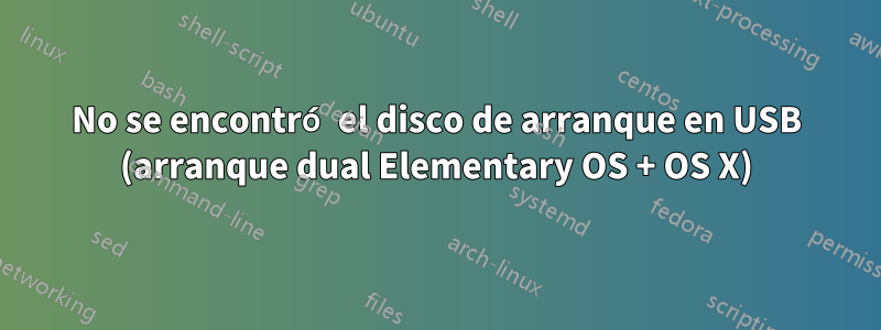 No se encontró el disco de arranque en USB (arranque dual Elementary OS + OS X)