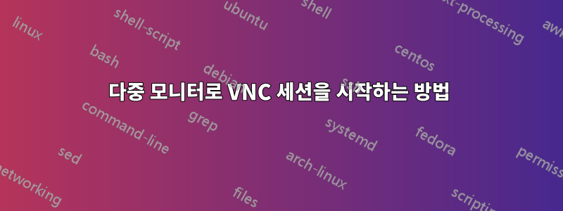 다중 모니터로 VNC 세션을 시작하는 방법