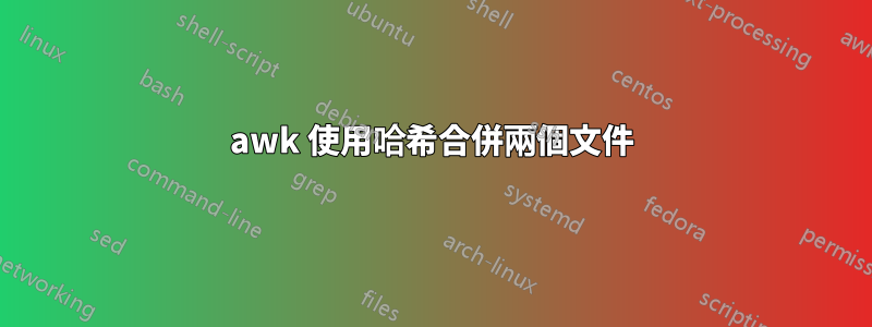 awk 使用哈希合併兩個文件